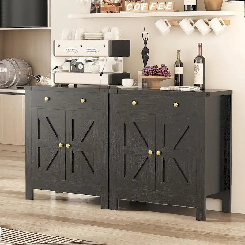 Credenza da cucina con ante, cassetti e ripiani regolabili, mobiletto da bar per caffè