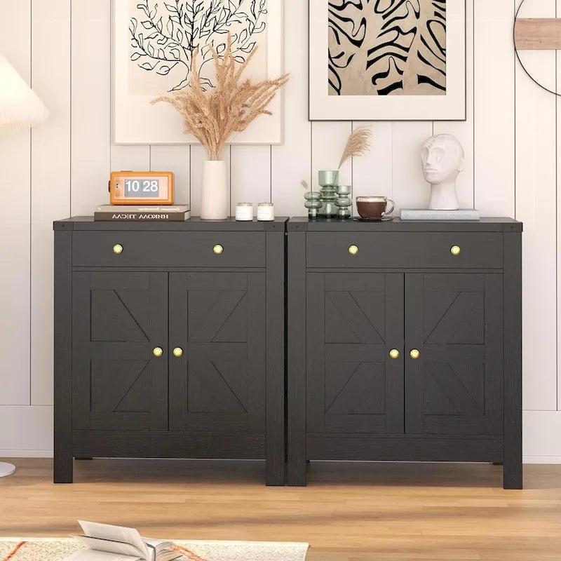 Credenza da cucina con ante, cassetti e ripiani regolabili, mobiletto da bar per caffè