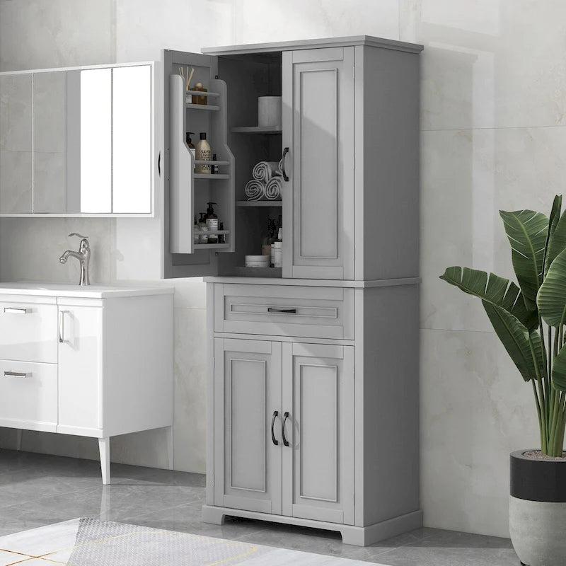 Mobiletto da Bagno con Ripiano Regolabile