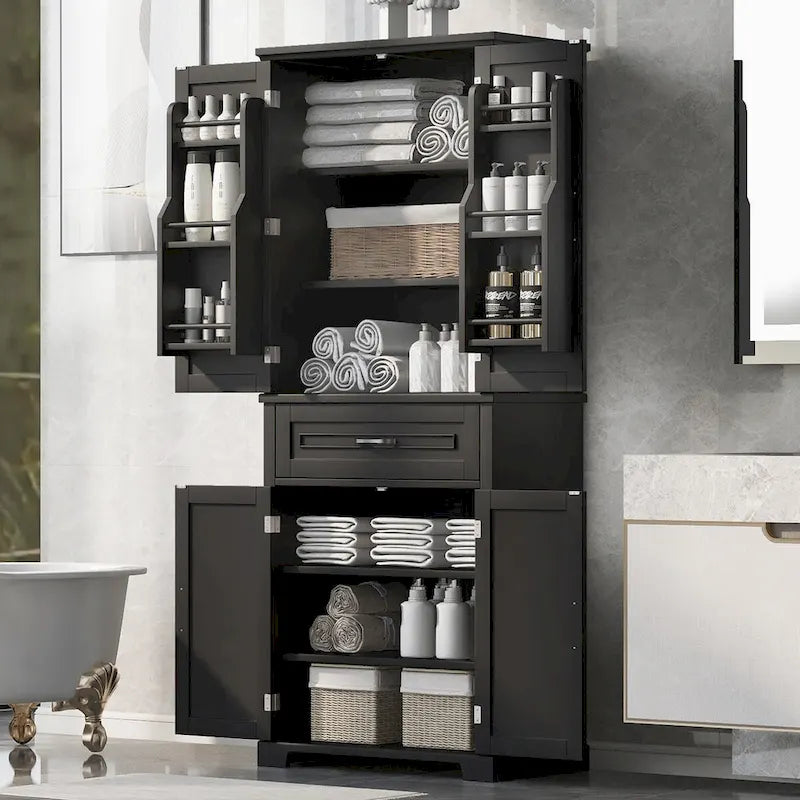 Mobiletto da Bagno con Ripiano Regolabile