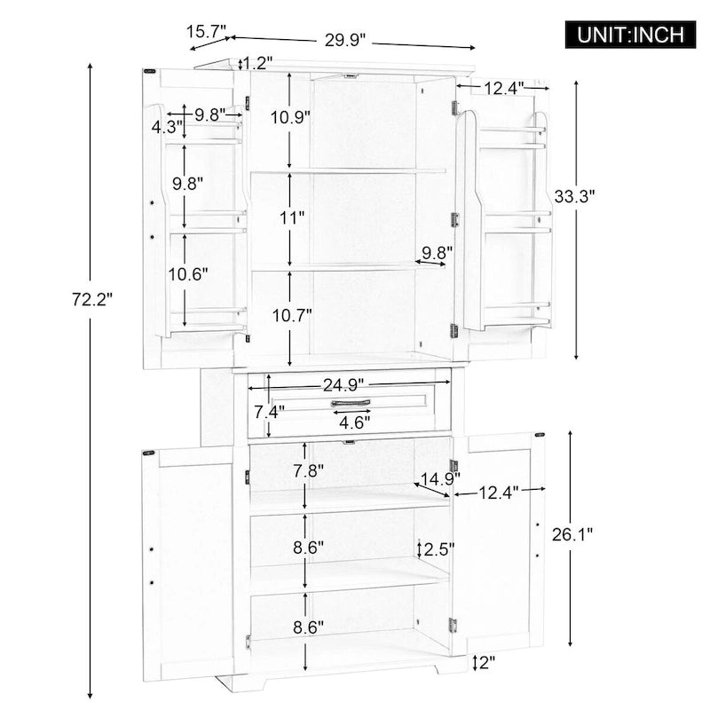 Mobiletto da Bagno con Ripiano Regolabile