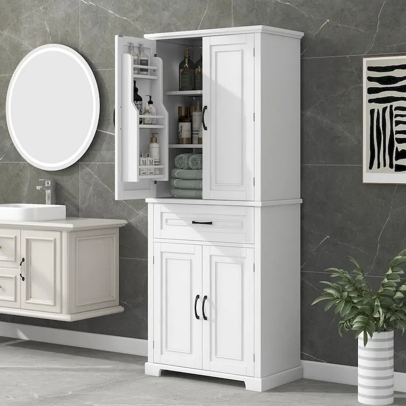 Mobiletto da Bagno con Ripiano Regolabile