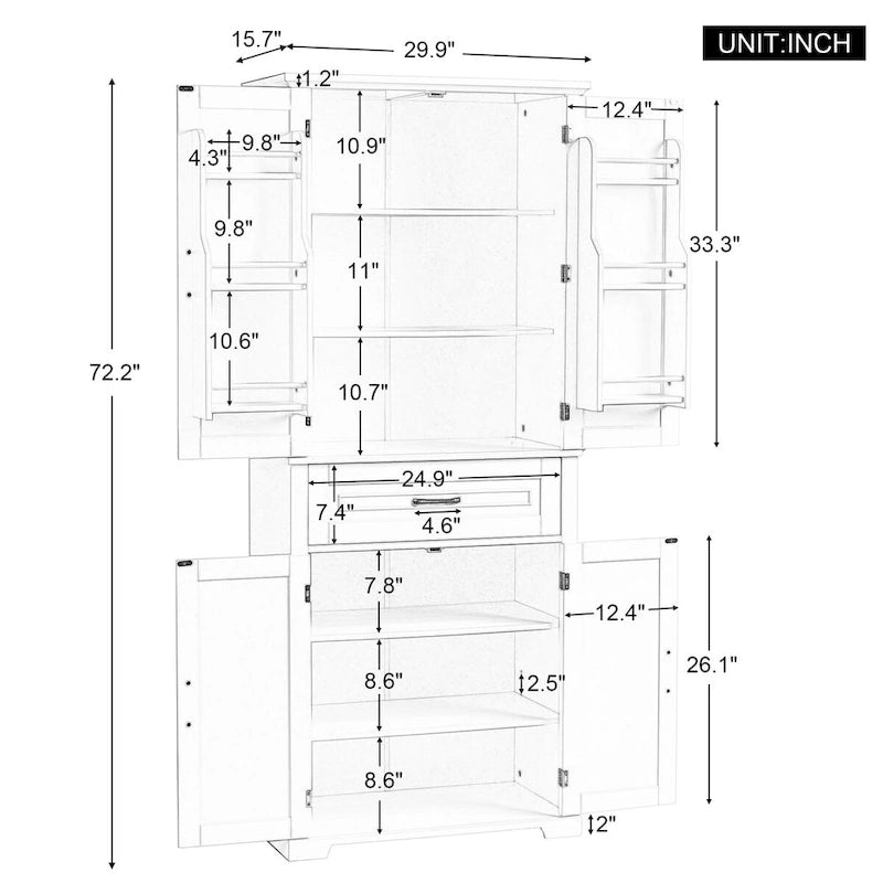 Mobiletto da Bagno con Ripiano Regolabile