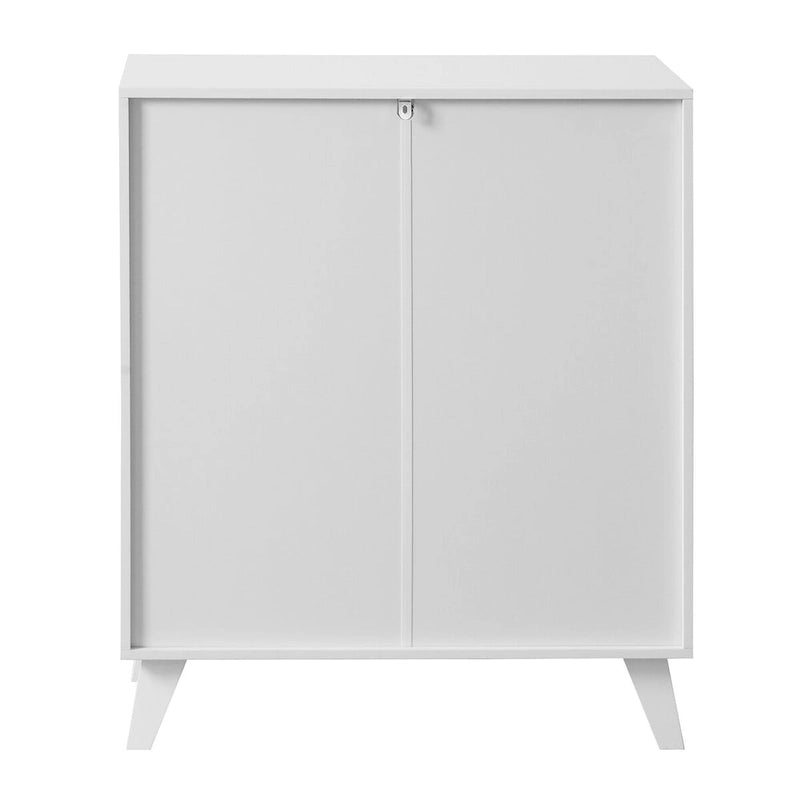 Organizzatore di stoccaggio per mobile da bagno moderno con 2 ante in vetro e ripiano regolabile, Bianco