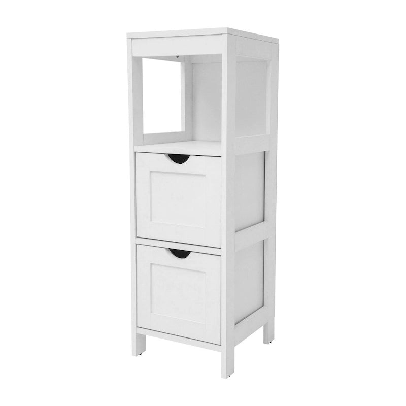 Organizzatore per bagno rustico con cassetti e ripiano aperto