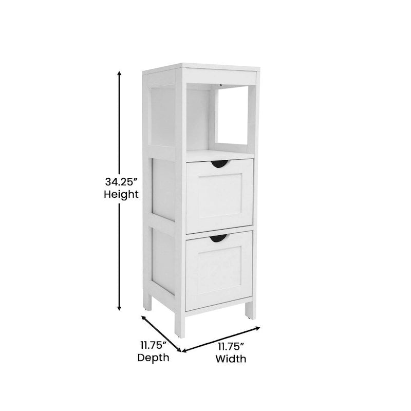 Organizzatore per bagno rustico con cassetti e ripiano aperto