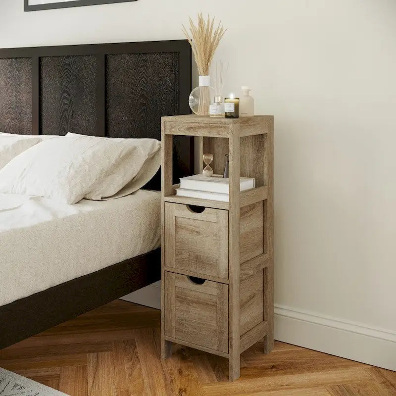 Organizzatore per bagno rustico con cassetti e ripiano aperto