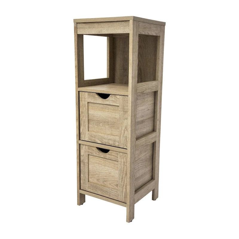 Organizzatore per bagno rustico con cassetti e ripiano aperto