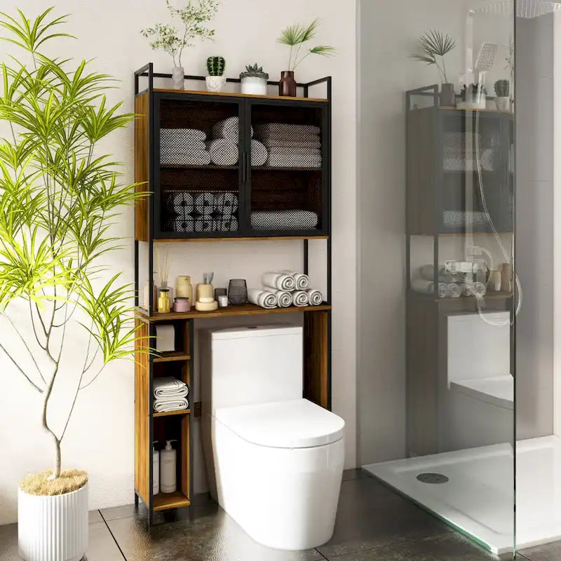 Scaffale per Bagno da posizionare sopra il WC, Organizzatore per Bagno sopra il WC