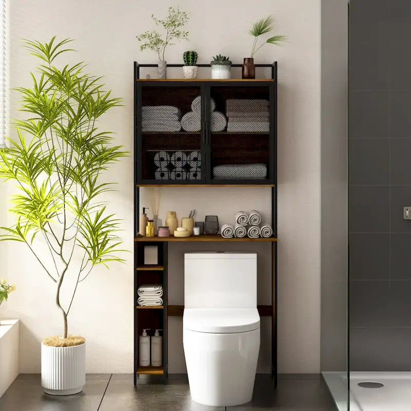 Scaffale per Bagno da posizionare sopra il WC, Organizzatore per Bagno sopra il WC