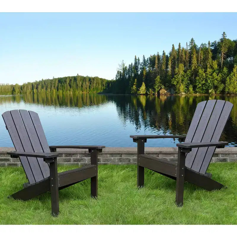 Sedia portatile da esterno Adirondack in finto legno Lakeside - Merry Products: