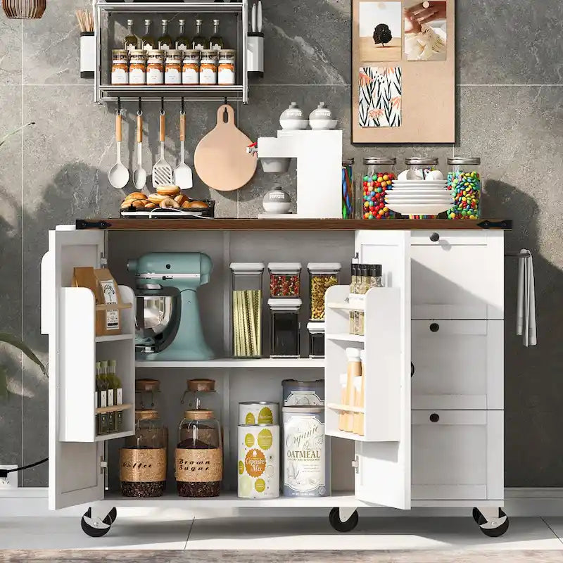 Isola da Cucina Stile Rustico con Presa Elettrica,Per Casa,Cucina e Sala da Pranzo