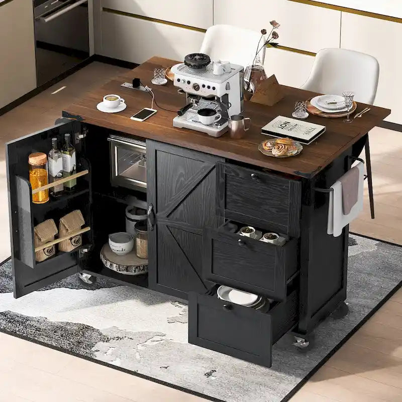 Isola da Cucina Stile Rustico con Presa Elettrica,Per Casa,Cucina e Sala da Pranzo