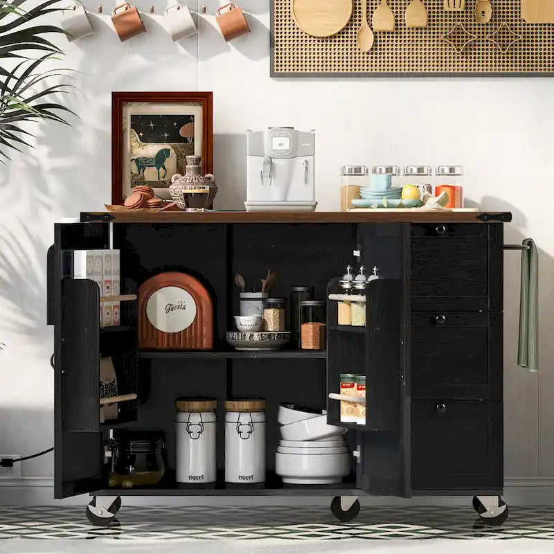Isola da Cucina Stile Rustico con Presa Elettrica,Per Casa,Cucina e Sala da Pranzo