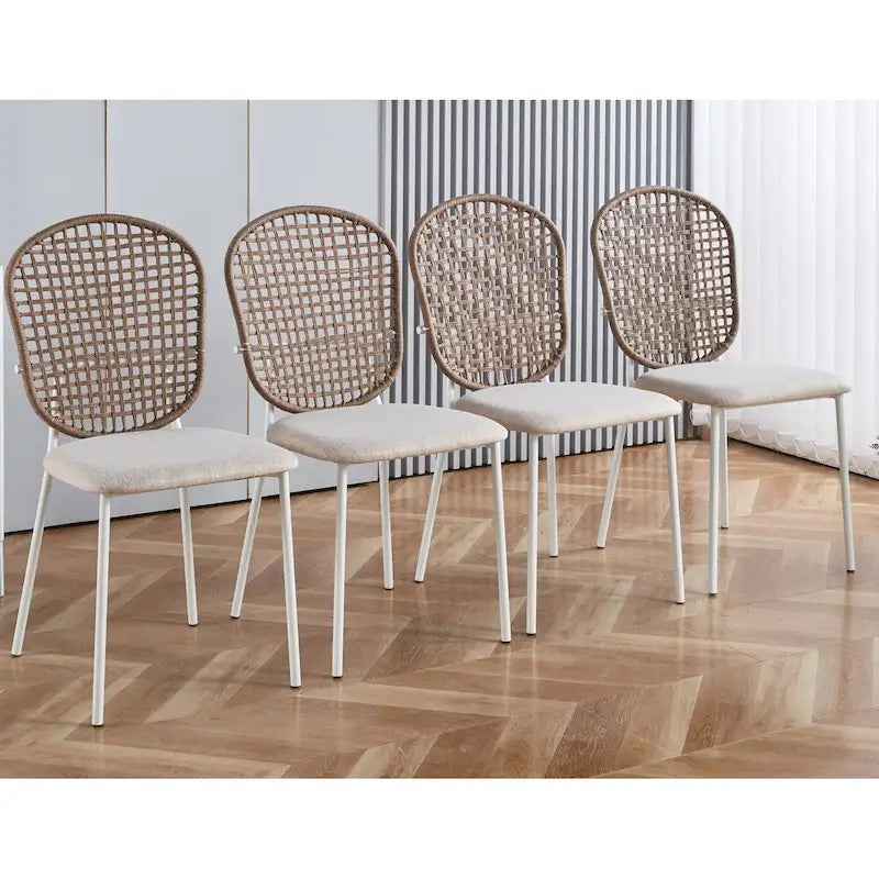 Sedia Sennit, Set da 4, Sedia da Pranzo, Sedia da Caffè, Adatta per Sala da Pranzo, Salotto