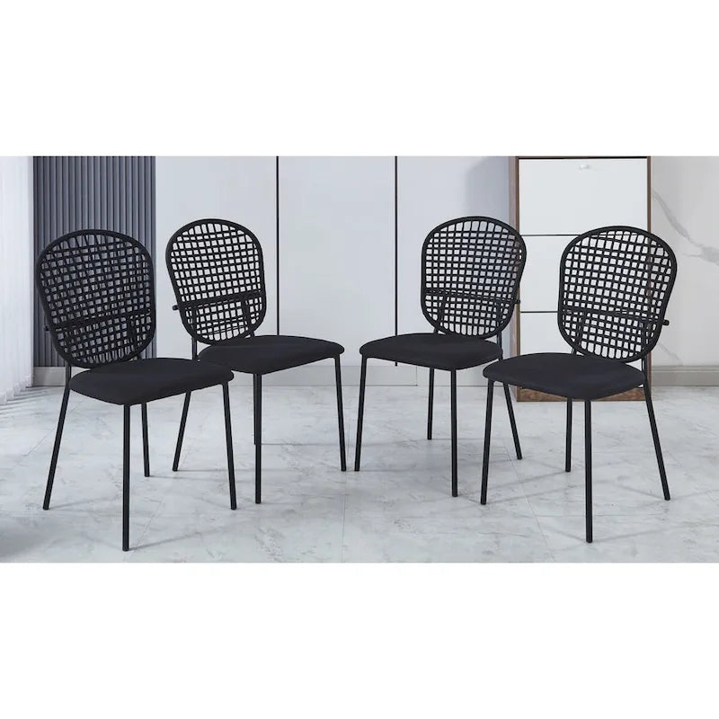 Sedia Sennit, Set da 4, Sedia da Pranzo, Sedia da Caffè, Adatta per Sala da Pranzo, Salotto