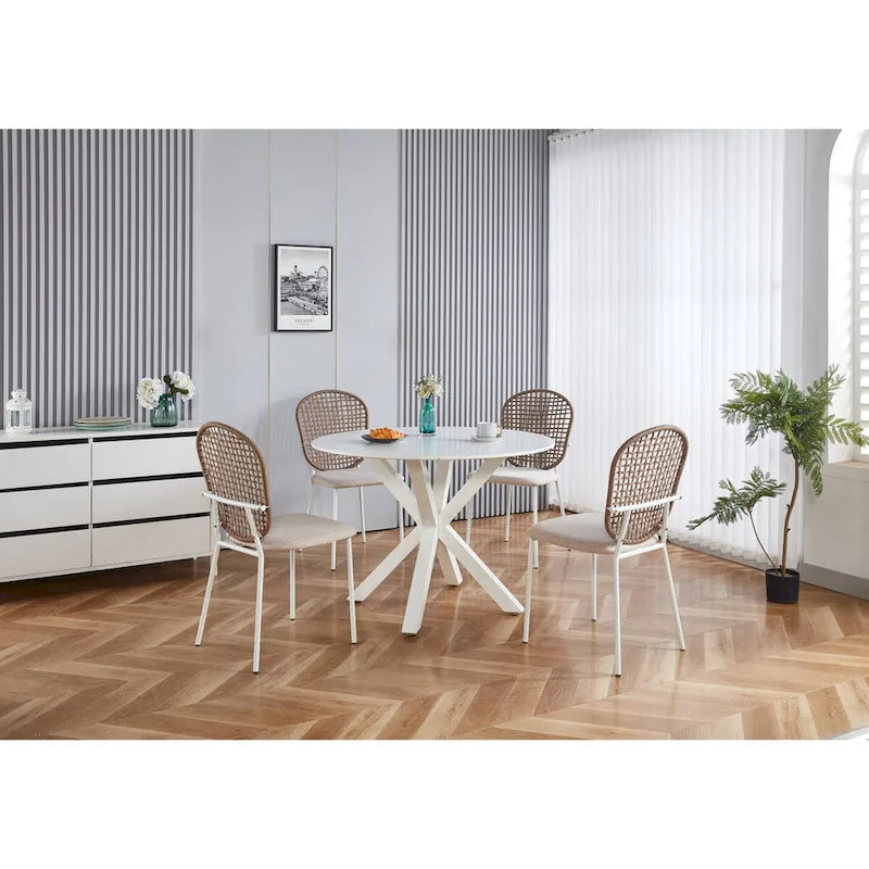 Sedia Sennit, Set da 4, Sedia da Pranzo, Sedia da Caffè, Adatta per Sala da Pranzo, Salotto