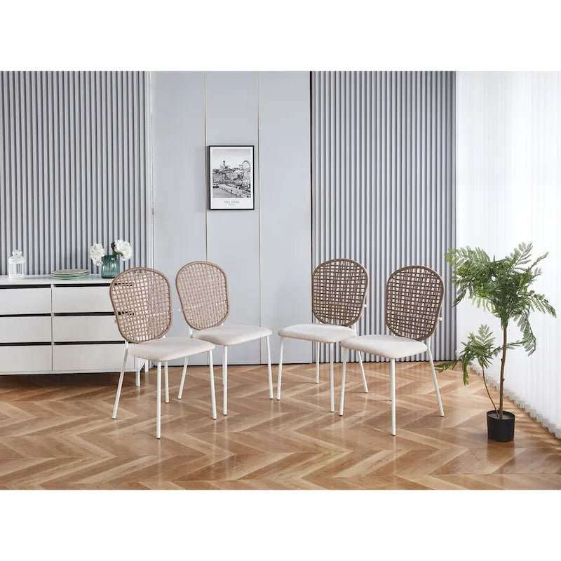 Sedia Sennit, Set da 4, Sedia da Pranzo, Sedia da Caffè, Adatta per Sala da Pranzo, Salotto