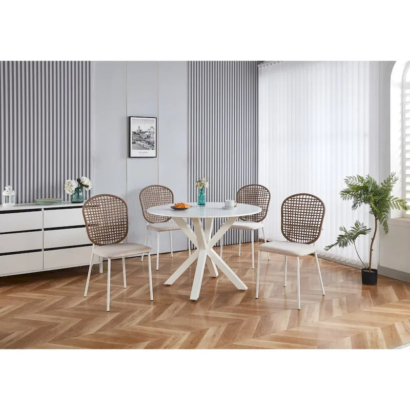 Sedia Sennit, Set da 4, Sedia da Pranzo, Sedia da Caffè, Adatta per Sala da Pranzo, Salotto