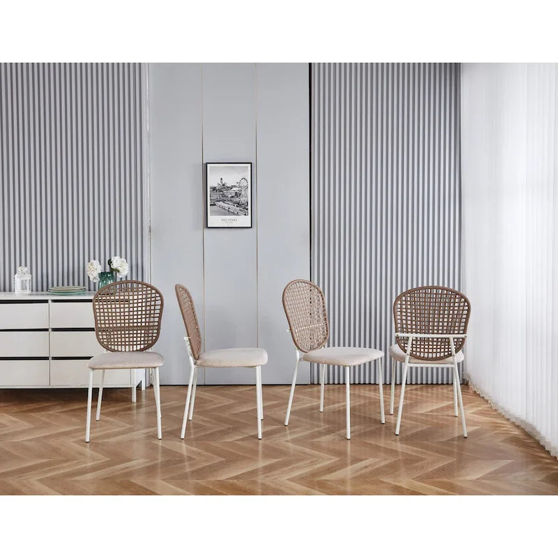 Sedia Sennit, Set da 4, Sedia da Pranzo, Sedia da Caffè, Adatta per Sala da Pranzo, Salotto