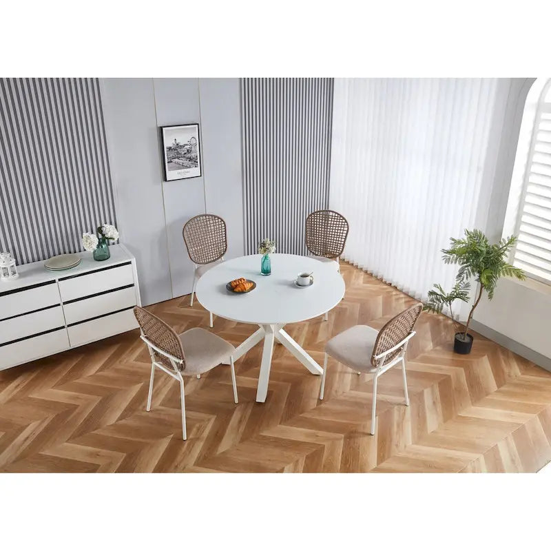 Sedia Sennit, Set da 4, Sedia da Pranzo, Sedia da Caffè, Adatta per Sala da Pranzo, Salotto
