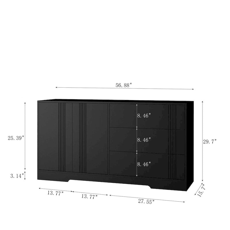 Mobile credenza buffet, Credenza da cucina moderna con cassetti e ante, Grande mobile bar con ripiani regolabili