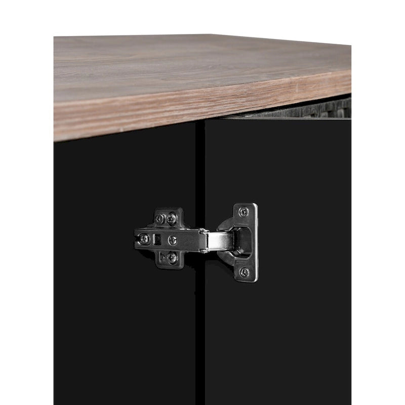 Madia Buffet Mobile Contenitore da Cucina Credenza con 4 Ante a Motivo Diamantato Convesso e 2 Ripiani Tavolino Console d'Accento