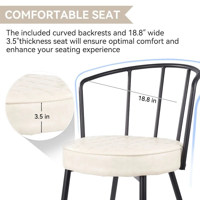 Set di 2 sedie da pranzo in pelle con struttura in metallo