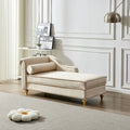 Chaise longue moderna imbottita in velluto con contenitore