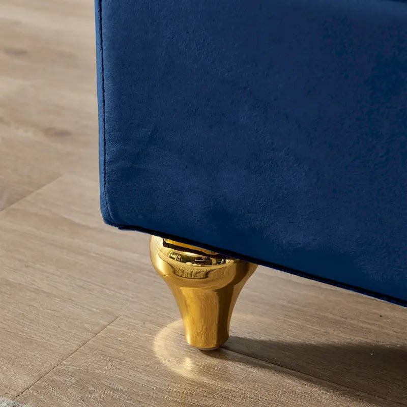 Chaise longue moderna imbottita in velluto con contenitore