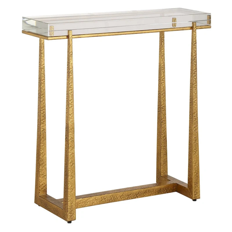Tavolino d'accento in cristallo spesso Uttermost Midas - 24A x 24L x 8,625P