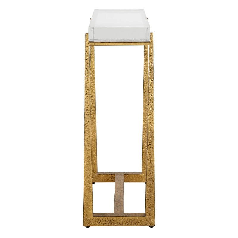 Tavolino d'accento in cristallo spesso Uttermost Midas - 24A x 24L x 8,625P