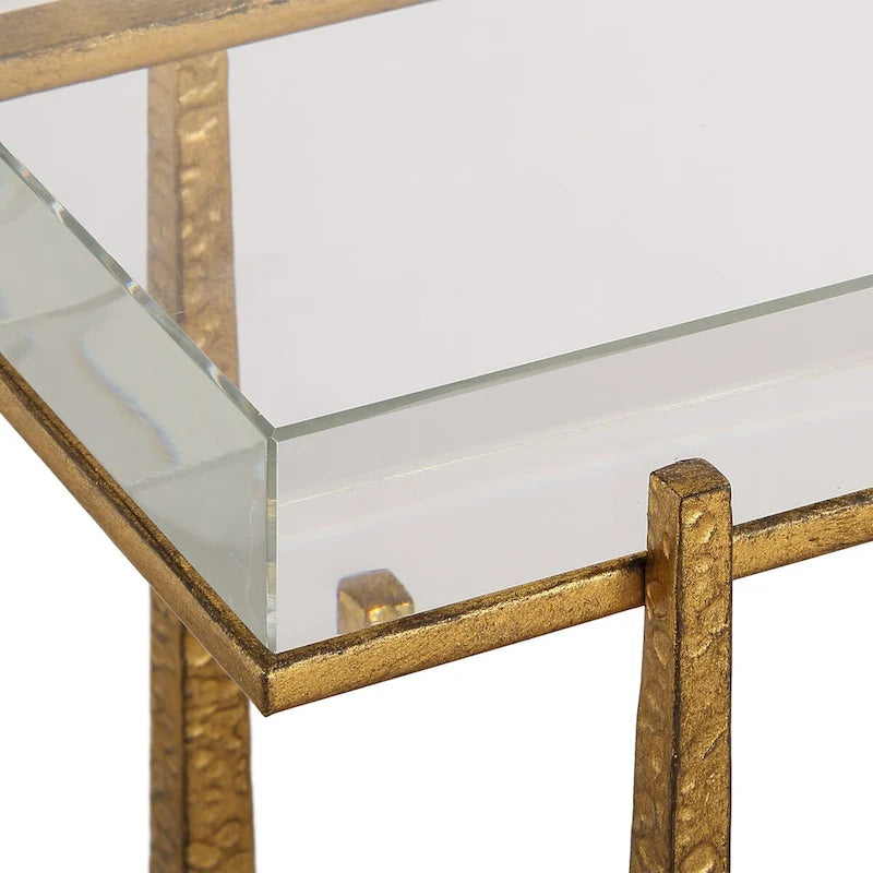 Tavolino d'accento in cristallo spesso Uttermost Midas - 24A x 24L x 8,625P