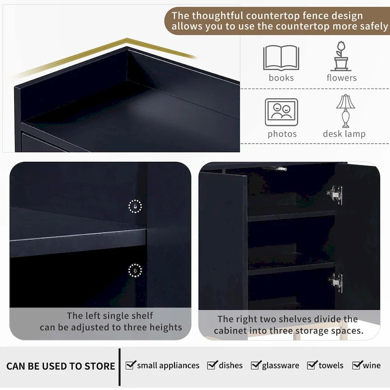 Madia Moderna Elegante Credenza con Ampio Spazio Contenitivo