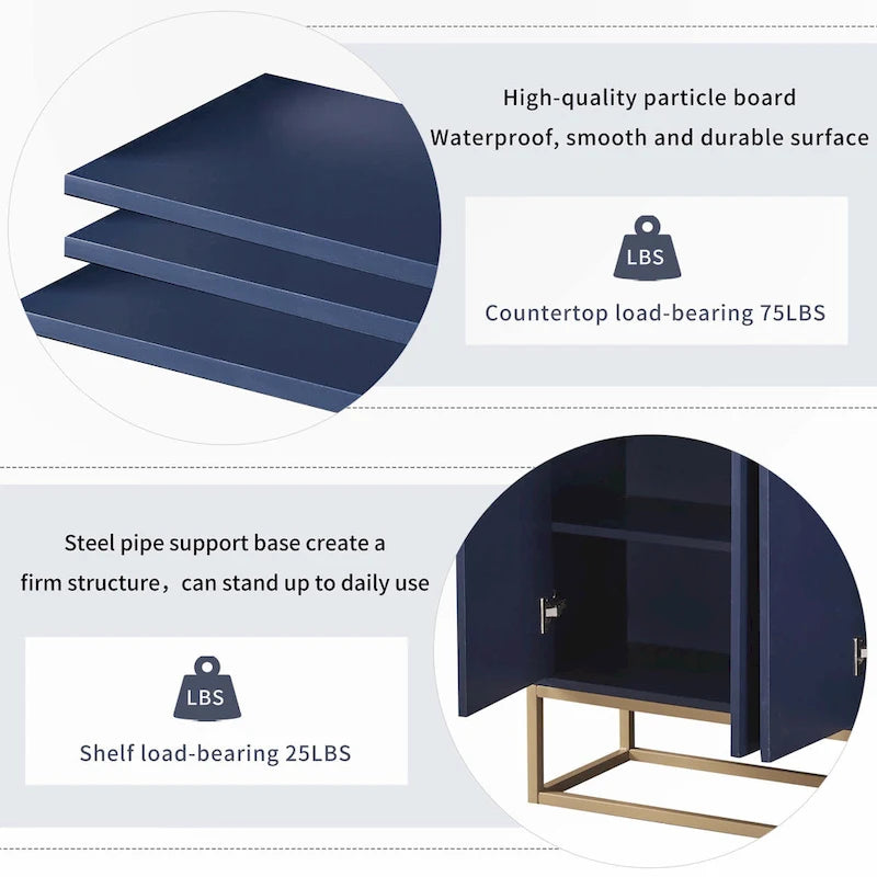 Madia Moderna Elegante Credenza con Ampio Spazio Contenitivo