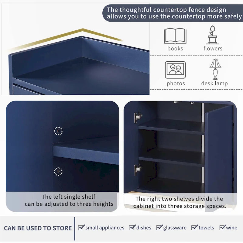 Madia Moderna Elegante Credenza con Ampio Spazio Contenitivo