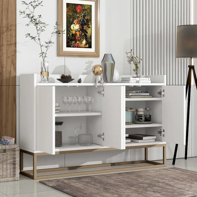 Madia Moderna Elegante Credenza con Ampio Spazio Contenitivo