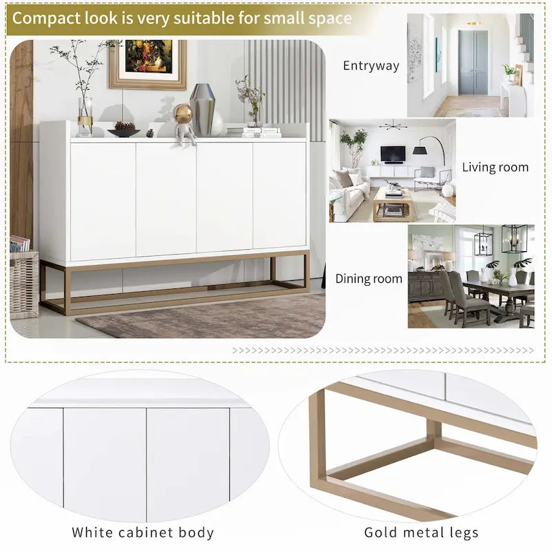 Madia Moderna Elegante Credenza con Ampio Spazio Contenitivo