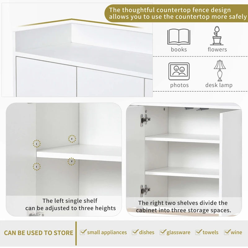 Madia Moderna Elegante Credenza con Ampio Spazio Contenitivo
